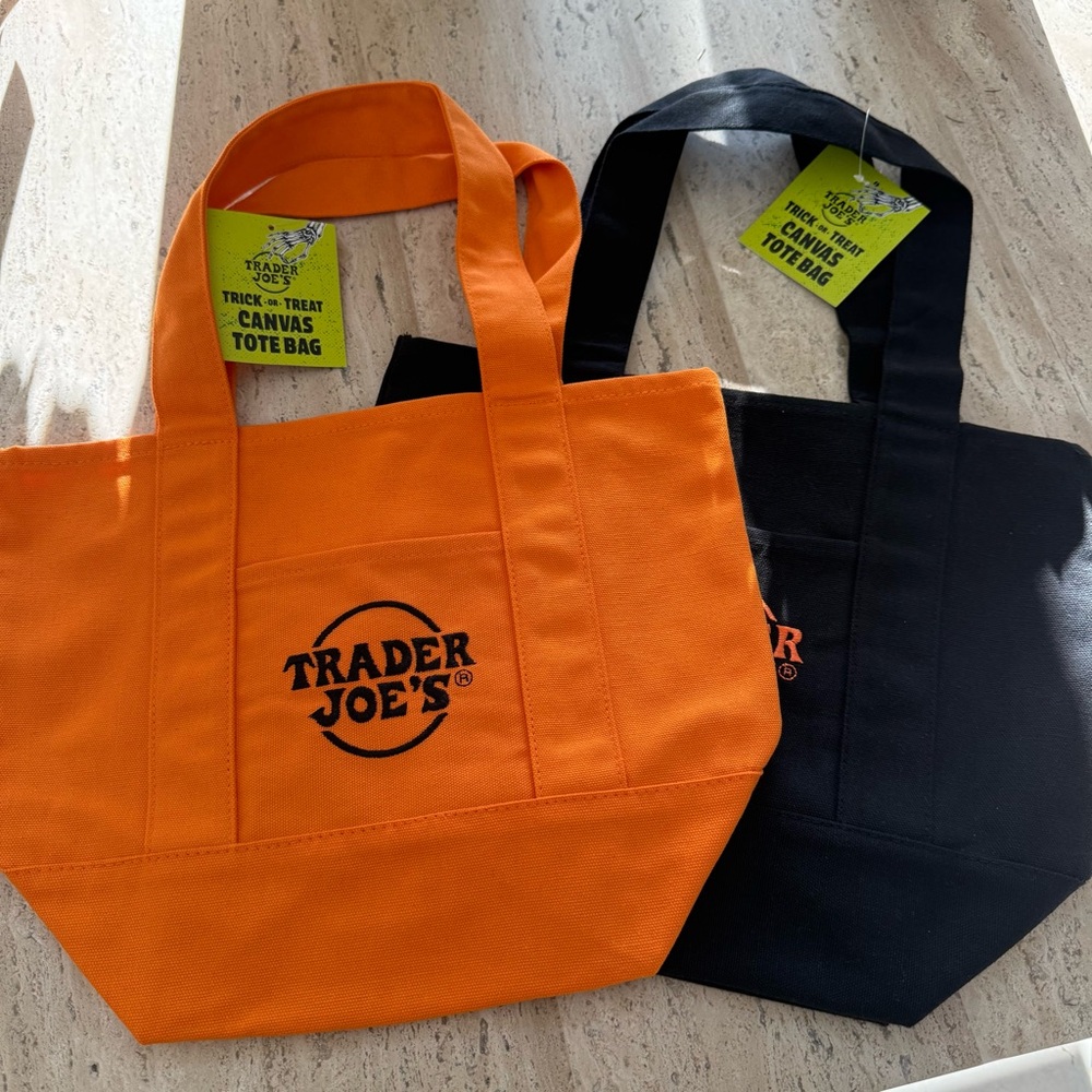 Trader Joes Halloween 2025 Mini Logo Totes (set of 2)